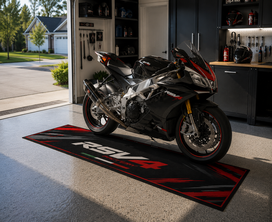 Aprilia RSV4 Motorcycle Garage Floor Mat 5x7 FT (60x87 Inches) Showroom Rug